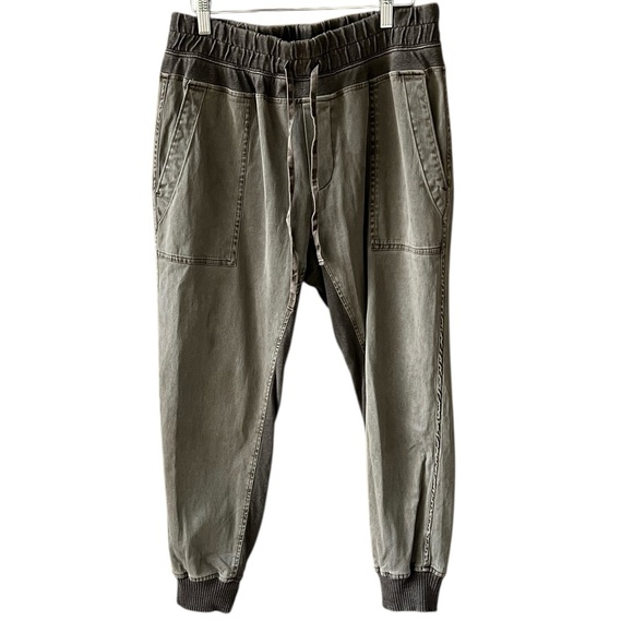 James Perse Pants - Standard James Perse Contrast Sweatpants in Army Green Pigment Sz 3=L